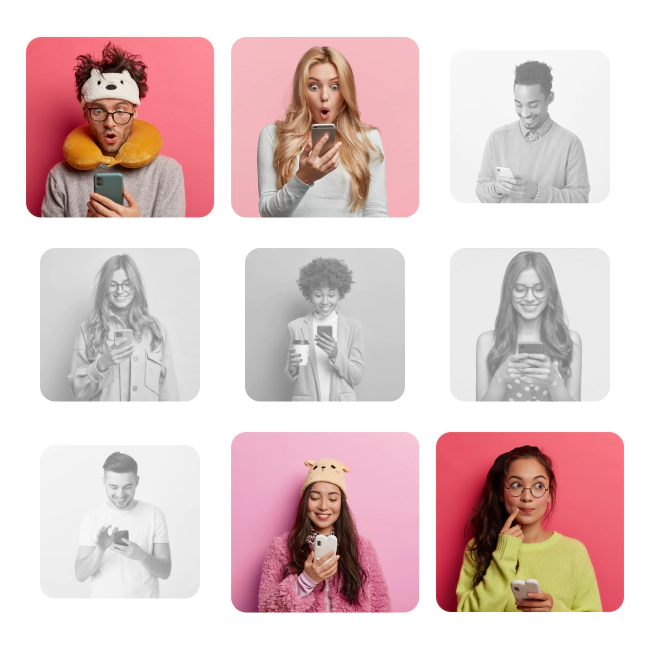 groupes de clients sélectionnés sur base de leur couleur d'arrière plan